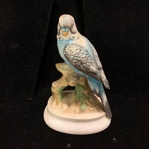 Vintage Lefton Blue and Gray Parakeet Figurine